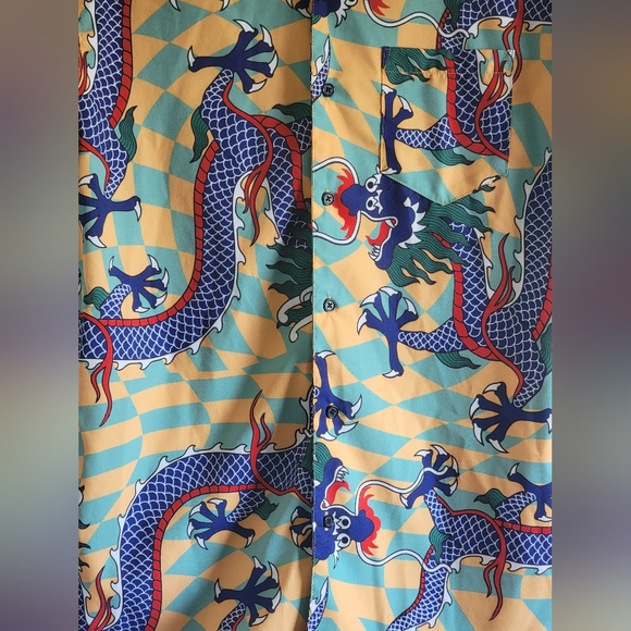 Men's Negative Space Sz Small Bold Dragon Print Casual Shirt LIKE NEW - Picture 6 of 10